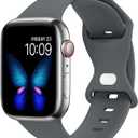 Sport Bands Compatible with Apple Watch Band Ultra 2/Ultra SE Series 9/8/7/6/5/4/3/2/1 38mm 40mm 41mm 42mm 44mm 45mm 49mm S/M M/L for Women/Men Silicone iWatch Band(Dark Gray, 42/44/45/49mm