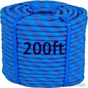 200ft 3/8 Inch Climbing Rope, Heavy Duty Arborist Rope, Nylon Rigging Rope for Tree Work,Bull (Blue)