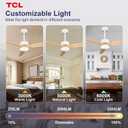 TCL 52" Natural Wood Downrod Ceiling Fan with Light & Remote