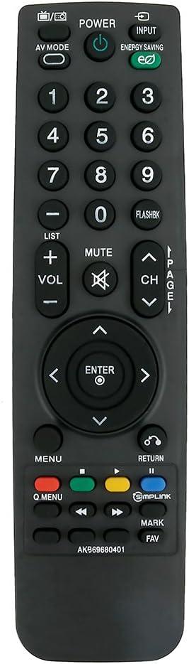 AKB69680401 Replaced Remote fit for LG TV 19LH20 22LH20 26LH20 32LH20 37LH20 42LH20 32LH30 37LH30 42LH30 47LH30 19LU55 22LU55 27LU55 32LF11 37LF11 47LF11 26LU55 32CL20 47LF21 42LF11 32LH40 55LH400C