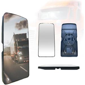 SPLENDID Replacement Mirror Glass for 2002-2013 Freightliner Columbia, 2001-2010 Coronado, 1996-2010 Century, Heated Flat Mirror, High Reflective, Driver/Passenger Side (OEM: TL28531)