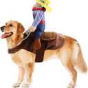 SEIS Pet Riding Costume Novelty Pet Supplies Cowboy Rider Horse Riding Designed Dog Apparel Party Dressing up Clothing Halloween (XXL) (XXL (Chest circumference 29.5"-37.4"))