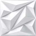 Art3dwallpanels PVC 3D Wall Panel Diamond for Interior Wall Dcor in White, 19.7" x 19.7" Wall Decor PVC Panel, 3D Textured Wall Panels, Pack of 12 Tiles
