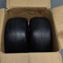 2 Pcs 136.50-6 Flat Free Lawn Mower Tires and Wheels, with 3/4" & 5/8" Bearing, 13x6.50-6 Zero Turn Mower Front Tires for Commercial Garden Lawn, 4"- 8.2" Centered Hub