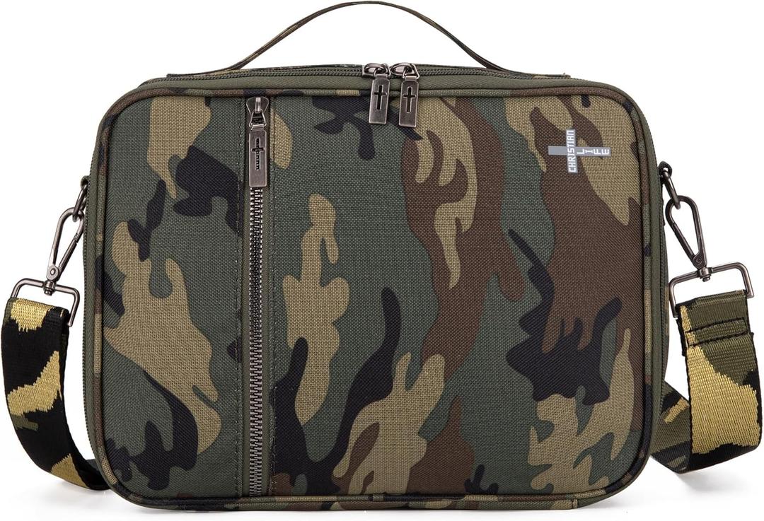 Montana West Bible Covers for Women Men with Leather Bookmark Carrying Book Case Church Bag Outdoor Protective (Camo)