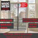 Magic Mesh Elite- More Durable Magnetic Screen Door, Reinforced Seam Mesh Curtain Keeps Bugs Out, One Panel Hook & Loop Frame, Strong & Hidden Magnets- Fits Single Doors up to 39 x 83 Inches
