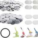 Happizza 100 Sets 75mm(3 inch) Metal Button Supplies,Round Pin Buttons Parts Blank Buttons Making Supplies for Button Maker Machine, Includes Metal Back Cover Shells, Clear Film&Blank Paper&Gasket