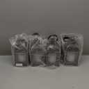 Vintage Lantern Decorative LED Flickering Flameless Candle with Timer, Battery Powered LED Decorative Hanging Golden Brushed Black Lanterns for Indoor Outdoor Garden Yard Home Decor (Pack of 4)