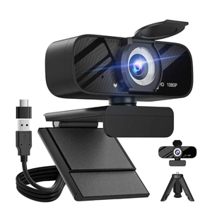 Gohero Full HD 1080P Video Webcam, Noise Cancellation, Privacy Cover, Wide-Angle Lens, Auto Light Correction, Plug & Play USB Webcam for Laptop, Desktop, PC, Mac, Zoom, Skype Pro Series