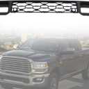 Front Center Bumper Lower Grille Cover with Sensor Holes Compatible with Ram 2500 3500 2019 2020 2021 2022 2023 2024 Replace 68384294AA, Black
