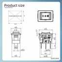 JD 2pcs 6A Power Switch 125V/250V Push Button Rocker Switch ON/Off Switch 3Pins Toggle Switch with UL Certificate