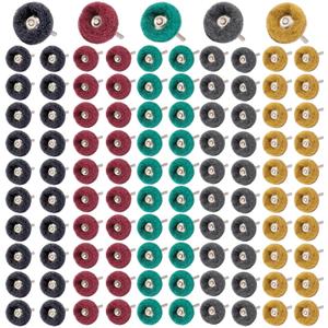 100 PCS Abrasive Buffing Wheels,1 inch Polishing Wheel Set for Proxxon Dremel Rotary Tool Accessory-1/8 Shank