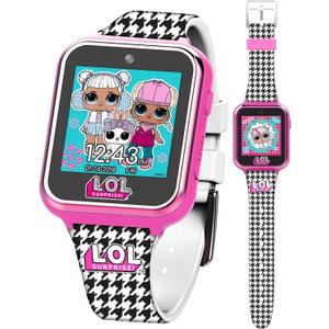 LOL Surprise Kids Smart Watch with Camera, Games, Voice Recorder, Step Counter, 10 Unique Watch Faces, Alarm, Timer, and Calculator - Fun Tech Toy for Kids (Checker Pink)