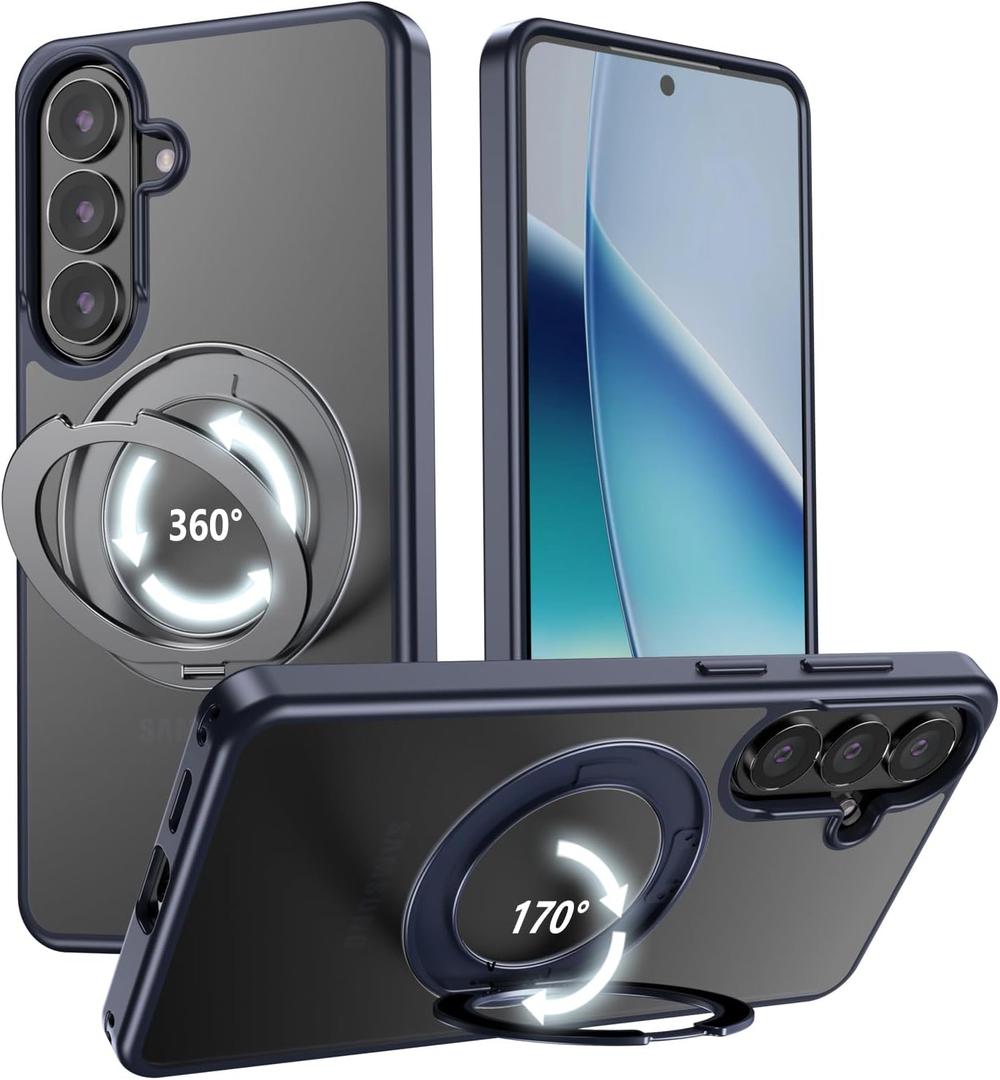 VUM Galaxy S26 Case, MagSafe, 360 Stand, Shockproof, Camera Guard, Blue
