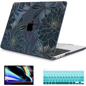 Mektron for 2026 M5 MacBook Air 13.6 Inch A3449 Case Fits 2025 A3240 M4 2024 A3113 M3 2023 A2681 M2 with Liquid Retina Display, Printed Plastic Hard Shell for MacBook Air 13.6", Dahlia Flower C035