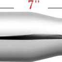 Double Wall Exhaust tip - 2.5" ID x 3.5" OD x 7"L - Weld On Muffler Tail Pipe Stainless Steel to give Chrome Effect