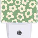 Vintage Groovy Flowers Night Light Plug Wall,Sage Green Daisy LED Night Lights with Dusk to Dawn Light Sensor for Women Girls Boys Room Decor,Hallway,Kitchen,Bathroom,Nursery,Stairs