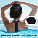 2 Pack Large Swim Caps for Long Hair, Silicone Swimming Cap for Adult Women Men, Waterproof Swim Hats Bathing Caps to Keep Hair Dry with Bonus Nose Clip and Earplugs