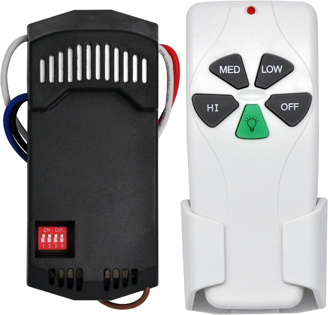 Universal Ceiling Fan Remote Control Kit Replacement for Harbor Breeze Hampton Bay Hunter Litex, 3-Speed Light Dimmer with FAN28R Receiver, for FAN-53T 2AAZPFAN53T 11T KUJCE9103 UC7030T