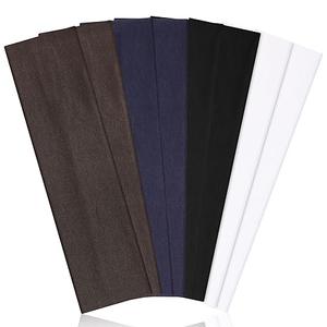 Ztomine Headbands for Women, 8pcs Stretchy Non Slip Soft Cotton Cloth Hair Bands for Sports, Workout, Yoga and Running (Navy Blue, Black, White, Gray)