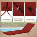 Only choice Outdoor Chaise Lounge Cushion Set of 2, 75" x 24" Lounge Chair Cushion Water-Resistant & Fade-Resistant for Lawn, Pool, Replacement Seat Cushion for Patio (Red)