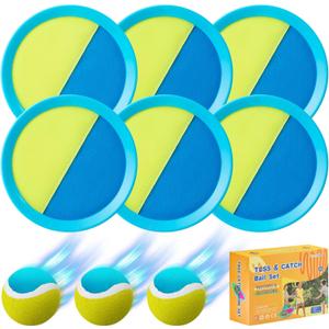 Kids Toys - Outdoor Games, Beach Toys, Toss and Catch Ball Set, Perfect Beach Games Sets Playground Sets for Backyards Easter Gifts for Kids (Light Blue)