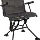 Hawk Stealth Spin Chair - Silent, Comfortable, Swiveling, Portable Chair for Camping, Hunting, Fishing, Backpacking, and More (Bone Collector Edition) , Black