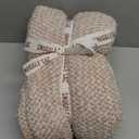 Snuggle Sac Heather Beige Throw Blankets Luxurious Microfiber Fabric, Reversible Super Soft Throws Warm Cozy Knit Fuzzy Plush Throw Blanket for Couch, Bed, Sofa, Camping, Beige,50x60 inches