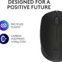 Logitech M170 Wireless Mouse for PC, Mac, Laptop, 2.4 GHz with USB Mini Receiver, Optical Tracking, 12-Months Battery Life, Ambidextrous - Black