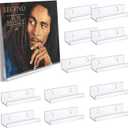 12-Pack 4-Inch Clear Vinyl Record Shelf, Space-Saving & Easy Install, Floating Acrylic Display Racks, Perfect for Vinyl Albums, CDs, Books & Pictures