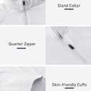 Womens 1/4 Zip Golf Shirt Long Sleeve Lightweight Golf Pullover Outdoor Athletic Tennis Polo Shirts White M (White, M)