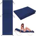 1 Pcs Waterproof Chaise Lounge Cushion Cover Outdoor (Not Includes Cushion) 72 x 21 x 3 Inch Chair Replacement Cover Chaise Slipcover with Zipper Ties for Patio Pool (Navy Blue)