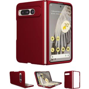 Foluu Case for Google Pixel Fold 2023, Ultra Thin Slim Fit Matte PC with Non-Slip Grip Full Protection Protective Cover for Google Pixel Fold 2023 (Red)