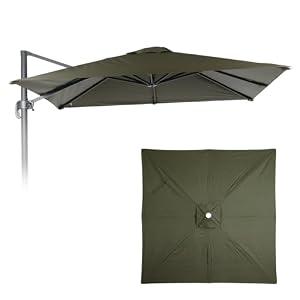 COWVIE 10'x10' Cantilever Umbrella Canopy Replacement for 8 Ribs Offset Umbrella, Outdoor Square Parasol Replacement for Yard, Canopy Only