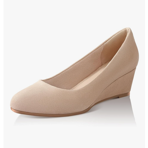 Ankis Black Nude Silver Gold Wedges for Women, Low Heel Women's Wedge Comfortable Closed Toe Women Pumps Dress Shoes -2Inch, Size: 6