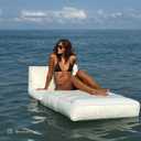 Casa Blanca Luxe Lie-On Lounger, Inflatable Float, Outdoor Use, Removable Cover, PVC/Polyester, 70.87 x 33.46 x 19.69 inches, 8.38 lbs, Standard