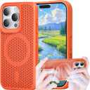 for iPhone 16 Pro Case Magnetic Protective Cover, Shockproof Hard PC with Non-Slip Grip, Lightweight Slim Design Compatible with Magnetic Car Mounts for iPhone 16 Pro SR-Orange