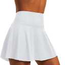 Women's High Waist Pleated Tennis Skirt with 4 Pockets Lightweight Athletic Golf Skorts Skirts for Running Workout (White, S)