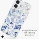 kate spade new york iPhone 17 Case - Compatible with MagSafe - Designer Phone Case - Flowerbed Blue Gems