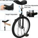MYOYAY 20 Inch Unicycle, Unicycle for Adults, Mountain Unicycle Height Adjustable, Unicycle with Stand, Anti-Skid Pedal, Indoor Outdoor Sports Fitness Balance Training Fun Exercise Bicycle
