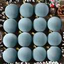 OCTERIC 30 Pcs 2.4 Inches Velvet Christmas Ball Ornaments, Shatterproof Dusty Blue Flocked Bulbs Decorations Set, Retro Decorative Hanging Plastic Ornaments for Xmas Tree Holiday Party Dcor