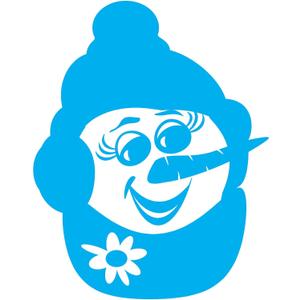 Children Adorable Cartoon Wall Decal Decoration Cute Cartoon Snowman Face Carrot Nose Drawing Holiday Gift Lasts Years and Easily Removable - Size: 24 In(W) x 30 In(H)