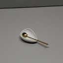 Coffee Spoon Rest, Mini Coffee Spoon Holder, Small Ceramic Spoon Rest for Coffee Stirrers, Teaspoon, Bar Spoon, Coffee Bar Accessories, Coffee Station (Ture white+Gold Spoon)