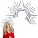Halo Sun Crown Headband Sunburst Spiked Crown Headpiece for Halloween Women Cosplay Party Accessories