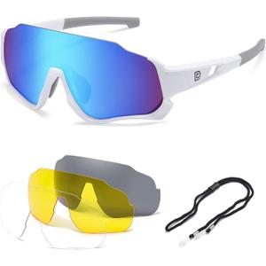 DUCO 4 Lenses Kids Sunglasses Polarized Youth Baseball Sun Glasses Sports Teens Cycling Shades Boys Girls DK280 (S)