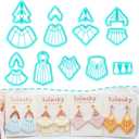 TAINSKY Macrame Polymer Clay Cutters, 14 Shapes Raffia Polymer Clay Cutters for Earrings Making, Tassels Polymer Clay Cutters, Boho Macrame Clay Cutters for Polymer Clay Jewelry