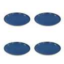 4 Pcs Tabletops Plastic Dinner Plate, 10.5" Blue Melamine