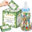 Glenmal 52 Pcs Baby Shower Games Gift Sets Large Baby Bottle for Shower Game Guess How Many Candies Decorations for Gender Reveal(Safari Jungle Animal)