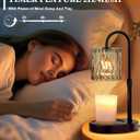 Candle Warmer Lamp Electric Timer: Dimmable Candles Warming Lamps - Height Adjustable Burner Jar - No Flame Scented Melts Wax - All Candle Jars Home Decor Table Light