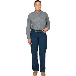 Bulwark FR Womens Lightweight FR Cargo Pant (10, Navy)